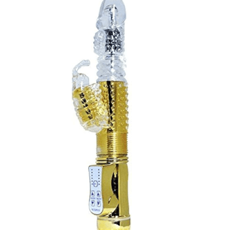 Vibrador Recargable Giratorio Dorado