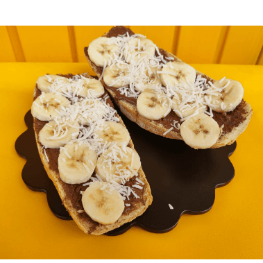 MOLLETES DE NUTELLA CON PLATANO