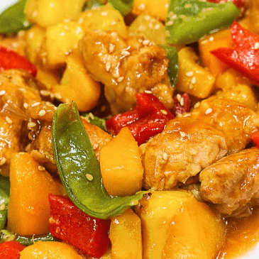 Pollo con Durazno