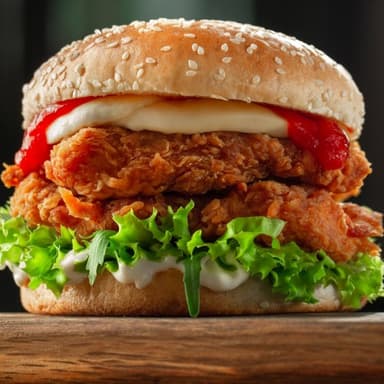 Chiken Burger Con Papas