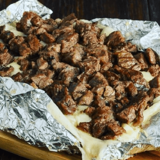 Papa Asada con Carne Asada