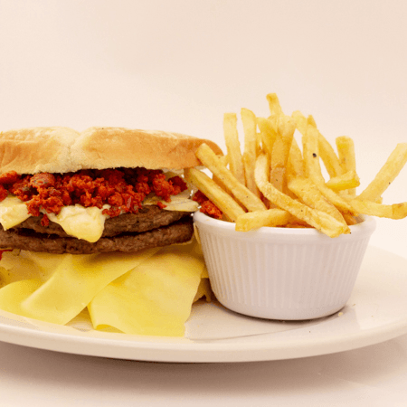 Hamburguesa Mexicana (Con Porcion de Papas a la Fr