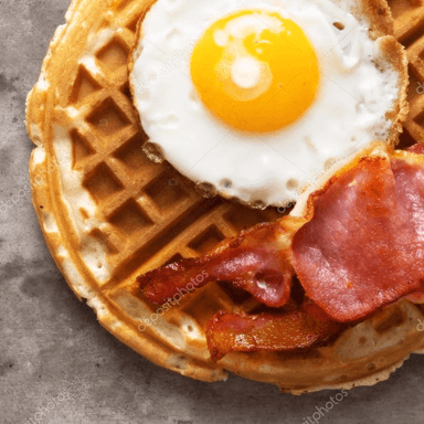 waffles salado desayuno americano
