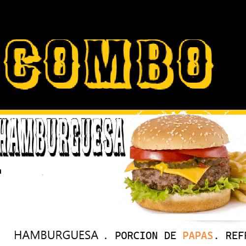 Combo Hamburguesa + Papas + Bebida
