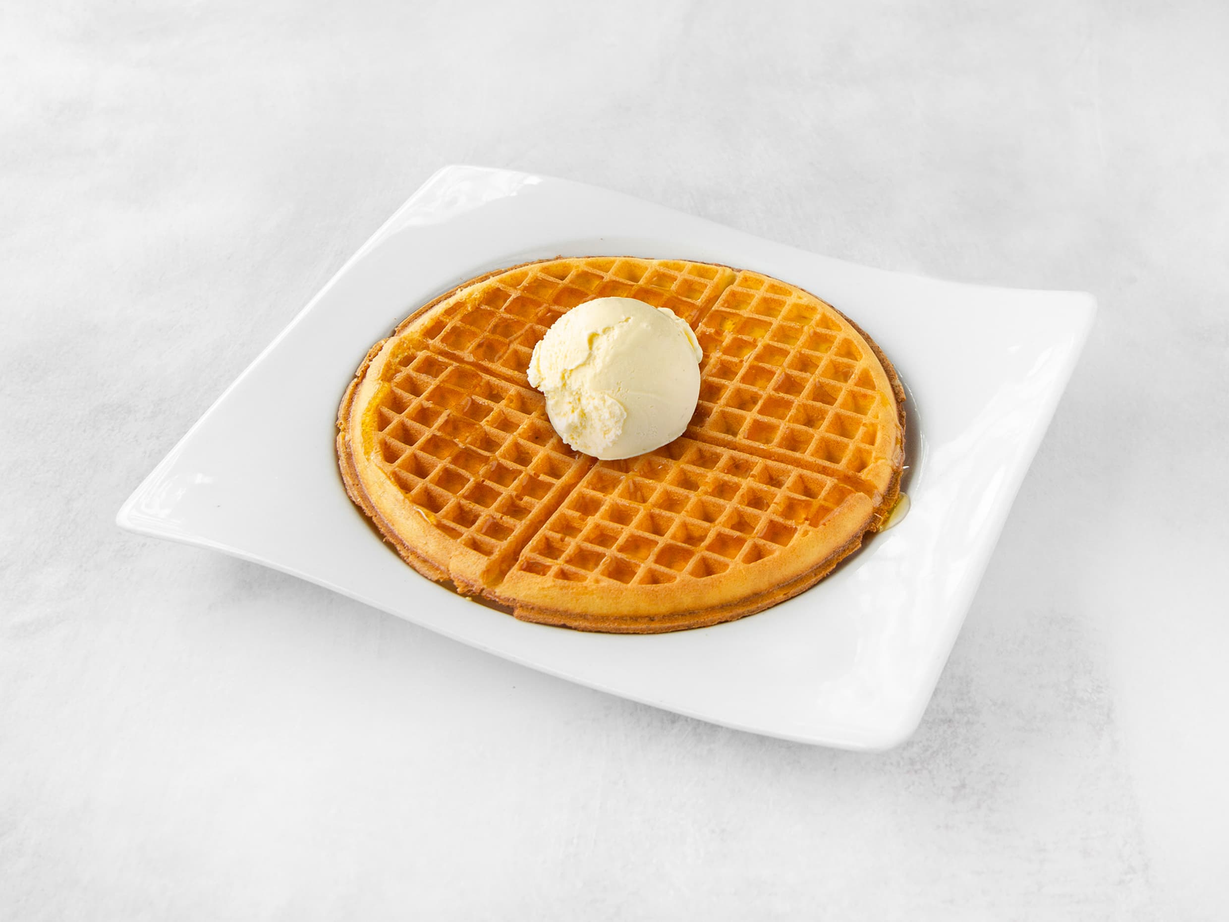 Waffle sencillo con helado