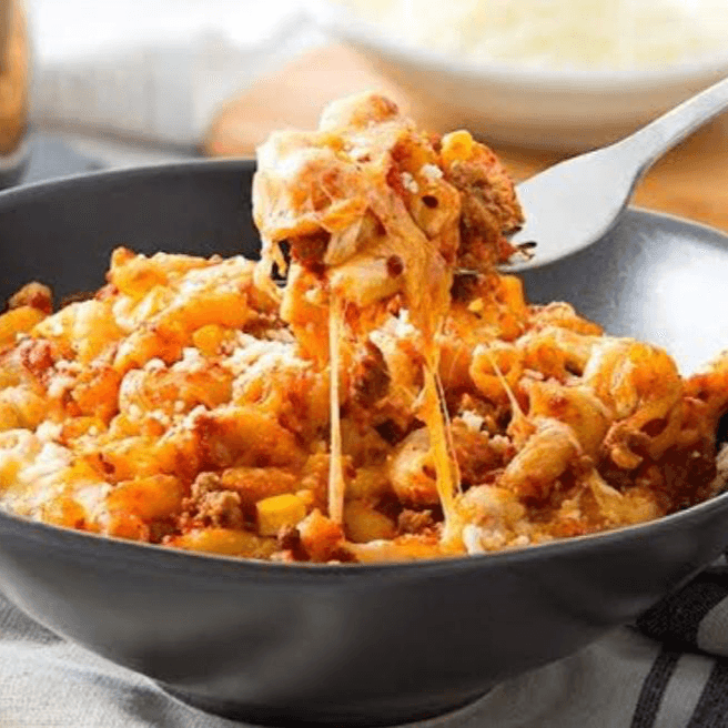 Macarrones con queso gratinado