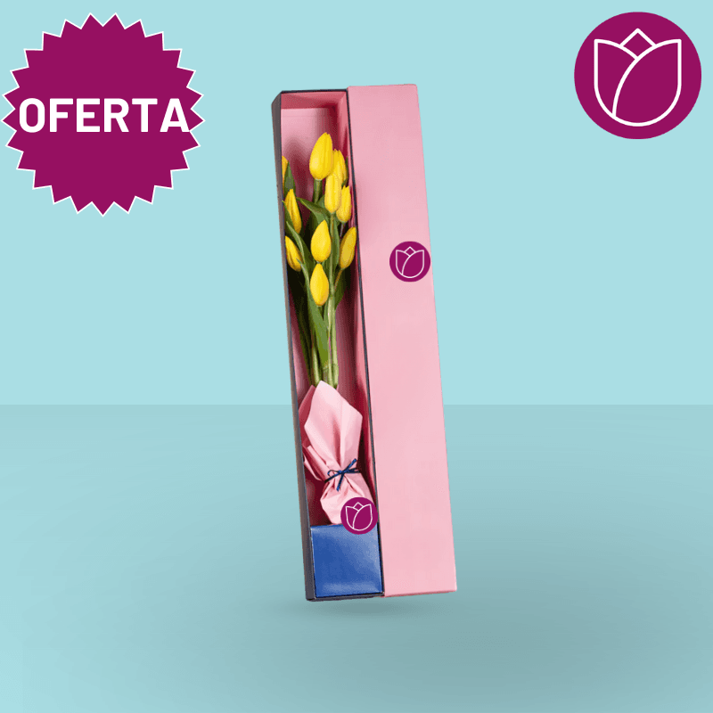 Caja con tulipanes peronalizada