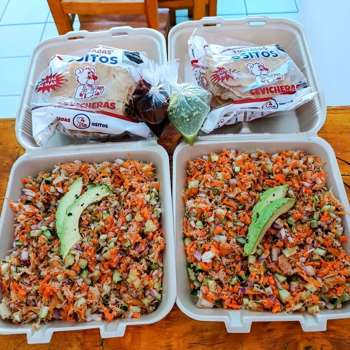 Ceviche de camarón seco