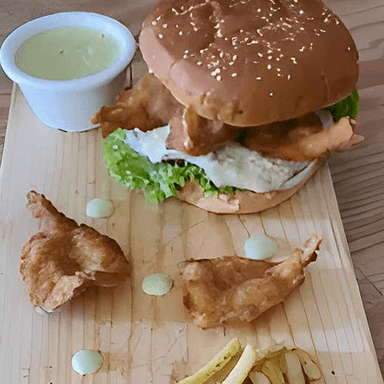 Hamburguesa Camarones Empanizados