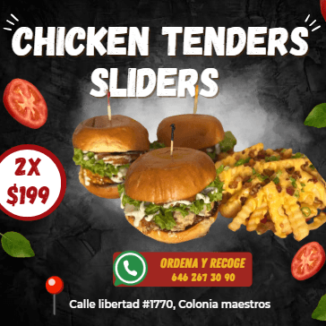 Chicken Tenders Sliders Mango Tatemado
