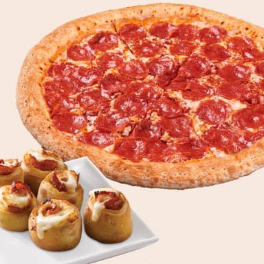PIZZA GRANDE + PEPPERONI ROLLS GRATIS