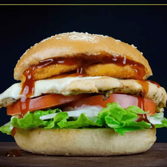 #13 Hamburguesa Combinada Pollo y Res