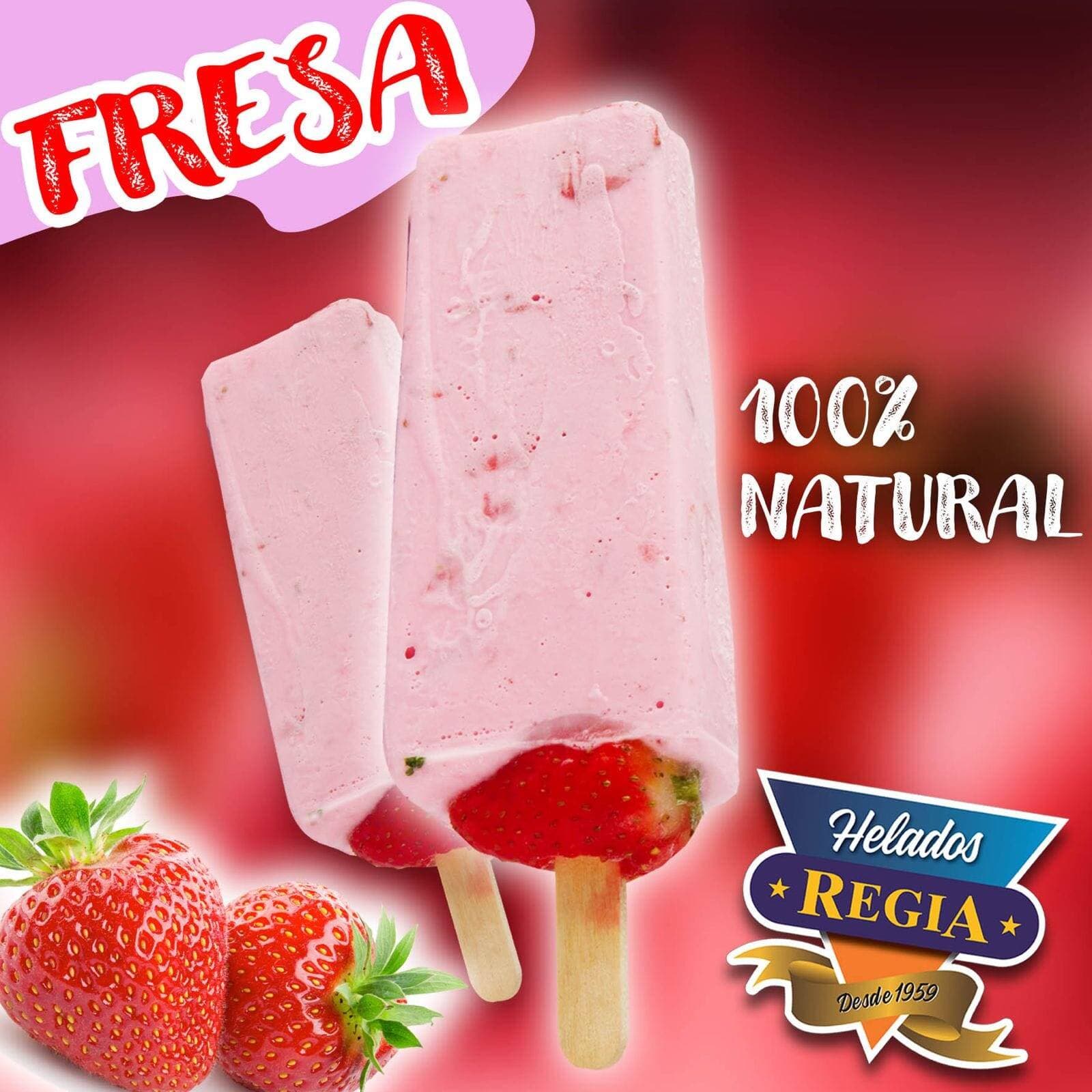 Paleta Crema Fresa