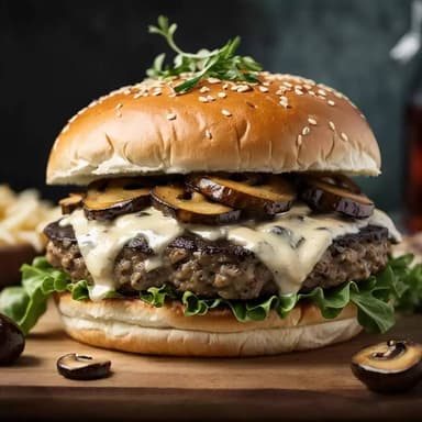 Hamburguesa Champiñones con papas