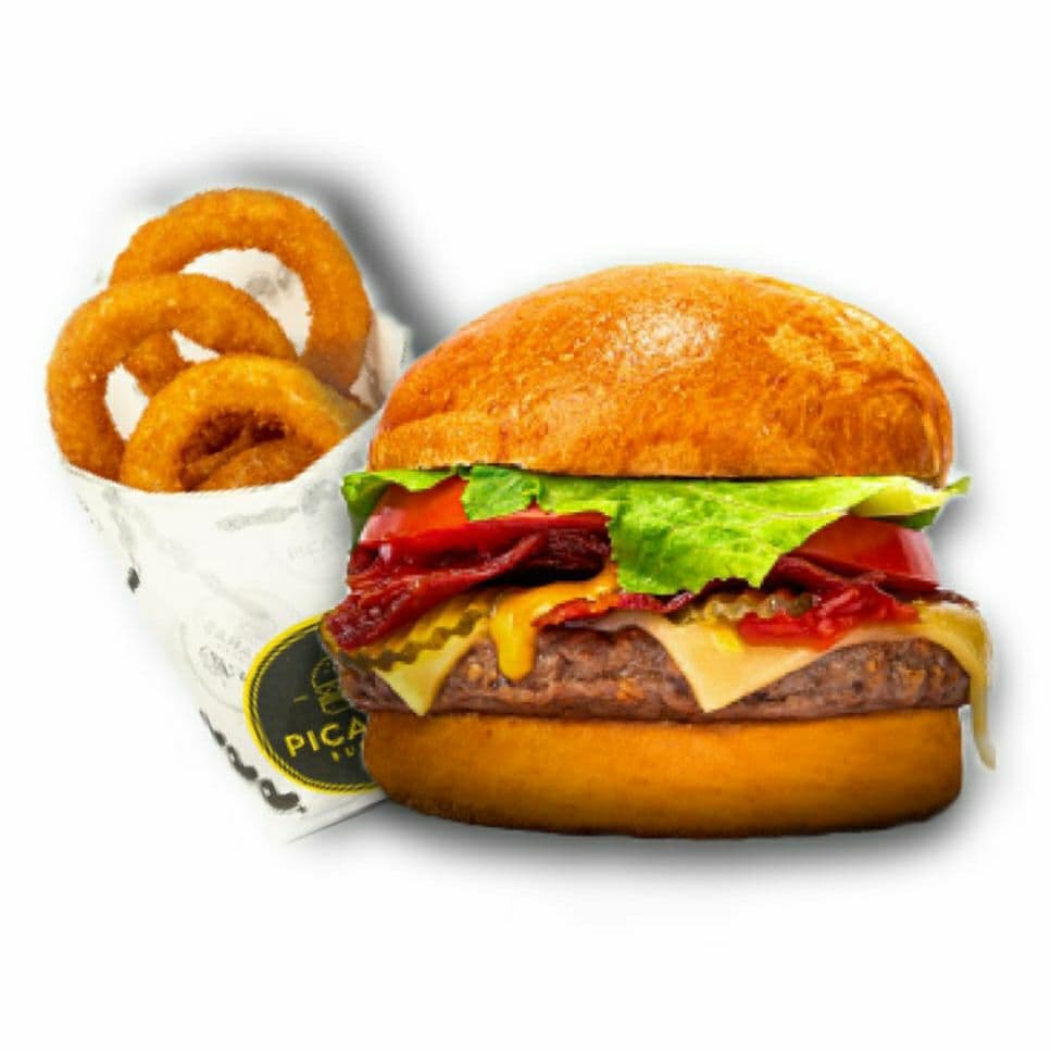 Hamburguesa Sencilla + Aros