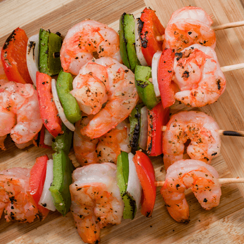 Camarones Brochetas