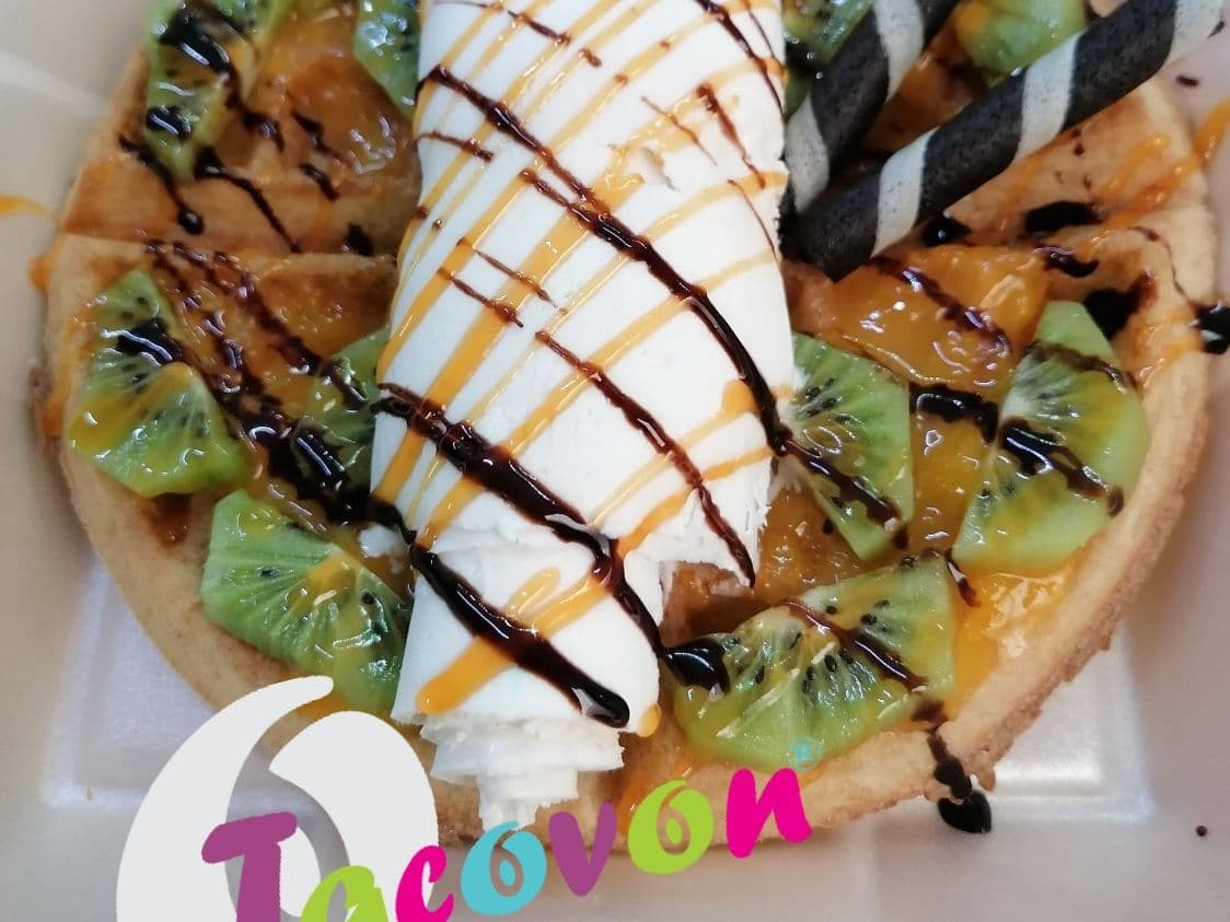 Waffle con Helado