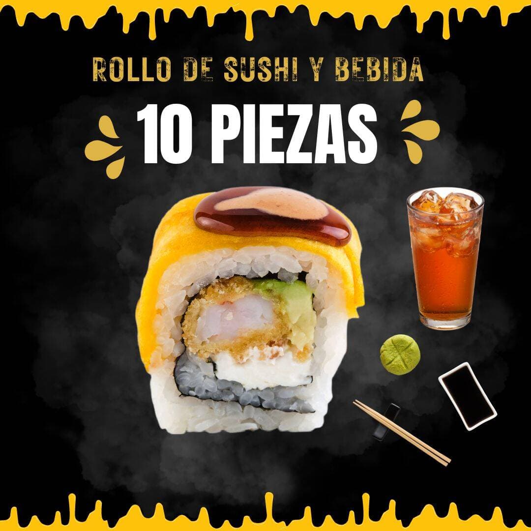 ROLLO DE PLATANO MADURO + TÈ FRIO (10 Unidades)