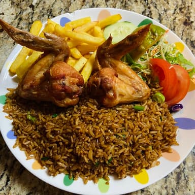 Plato del día con alas fritas