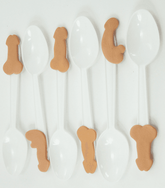 CUCHARAS CON FIGURA DE PENE 6 PZAS.
