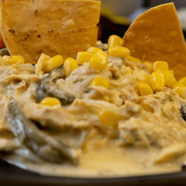 250grs de RAJAS POBLANAS CON POLLO