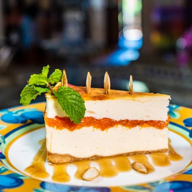 Pastel de queso con calabaza en tacha
