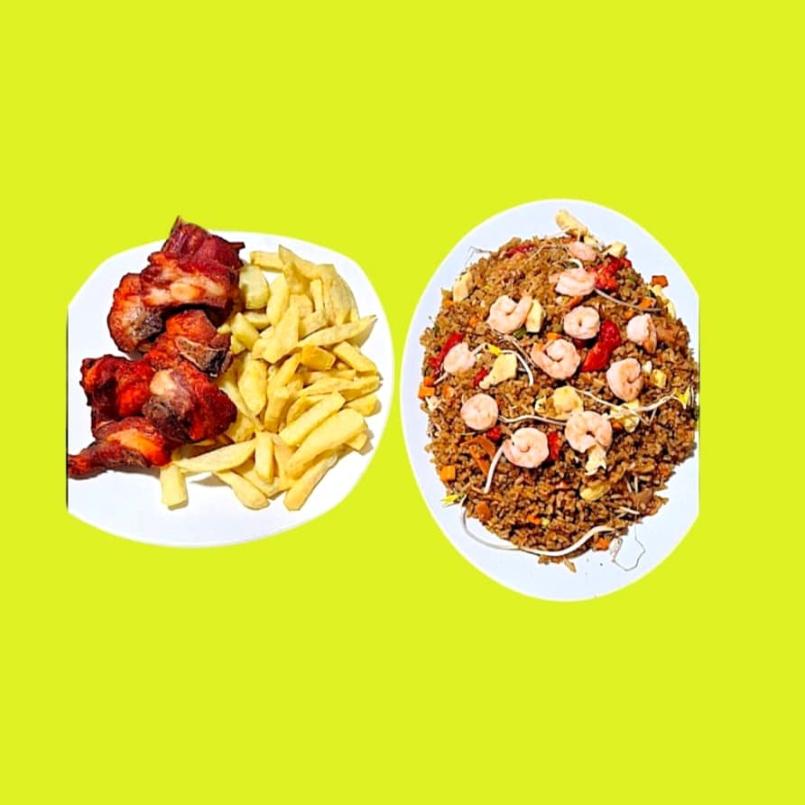 Arroz Chino con Chuleta y Papas 3 Personas