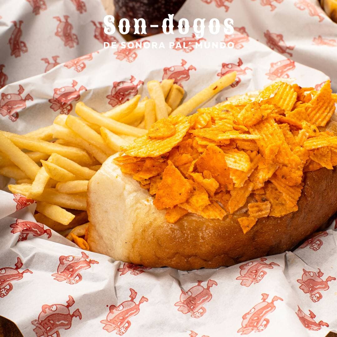 Hot Dog Quesabroso con papas