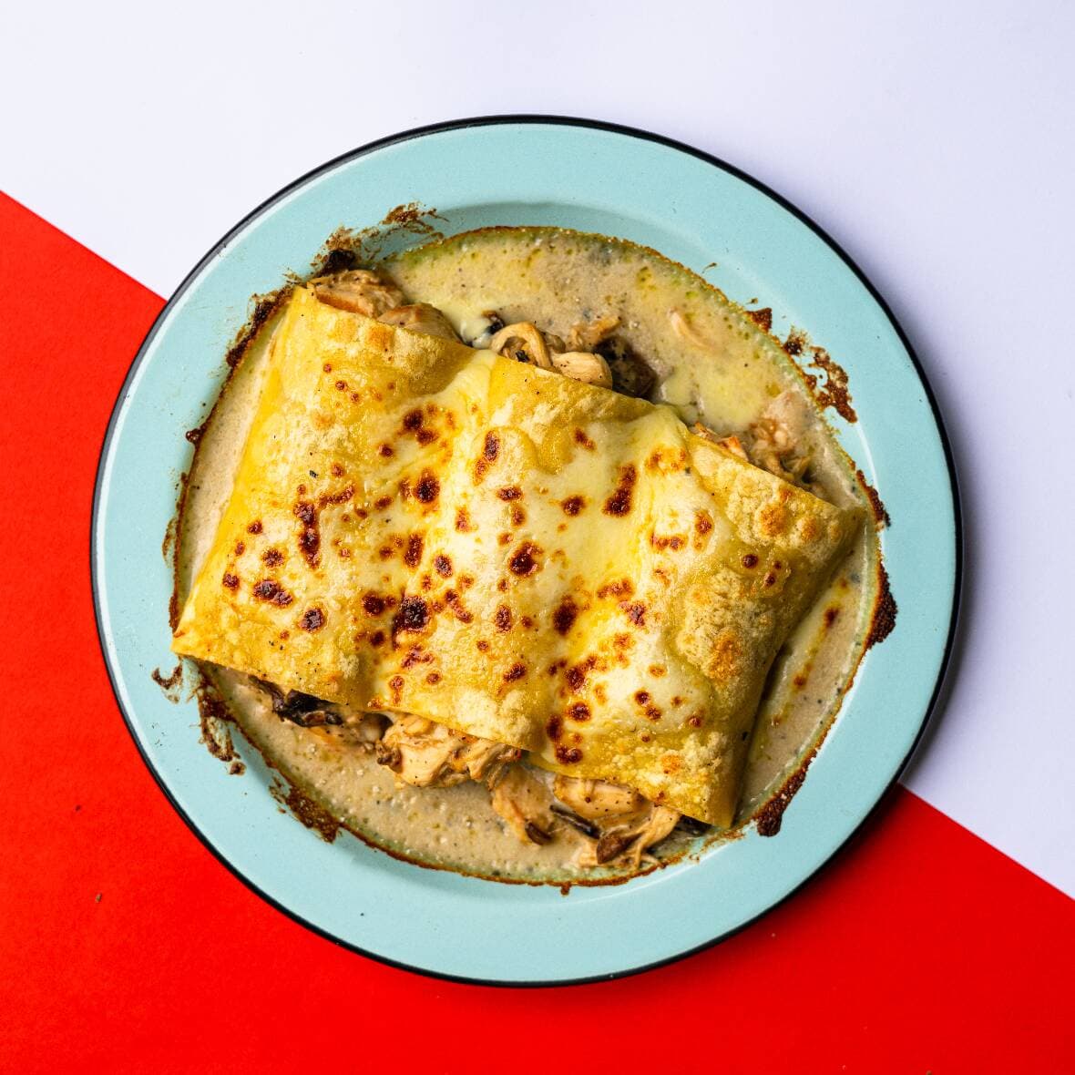 Canelones de Pollo y Champiñones