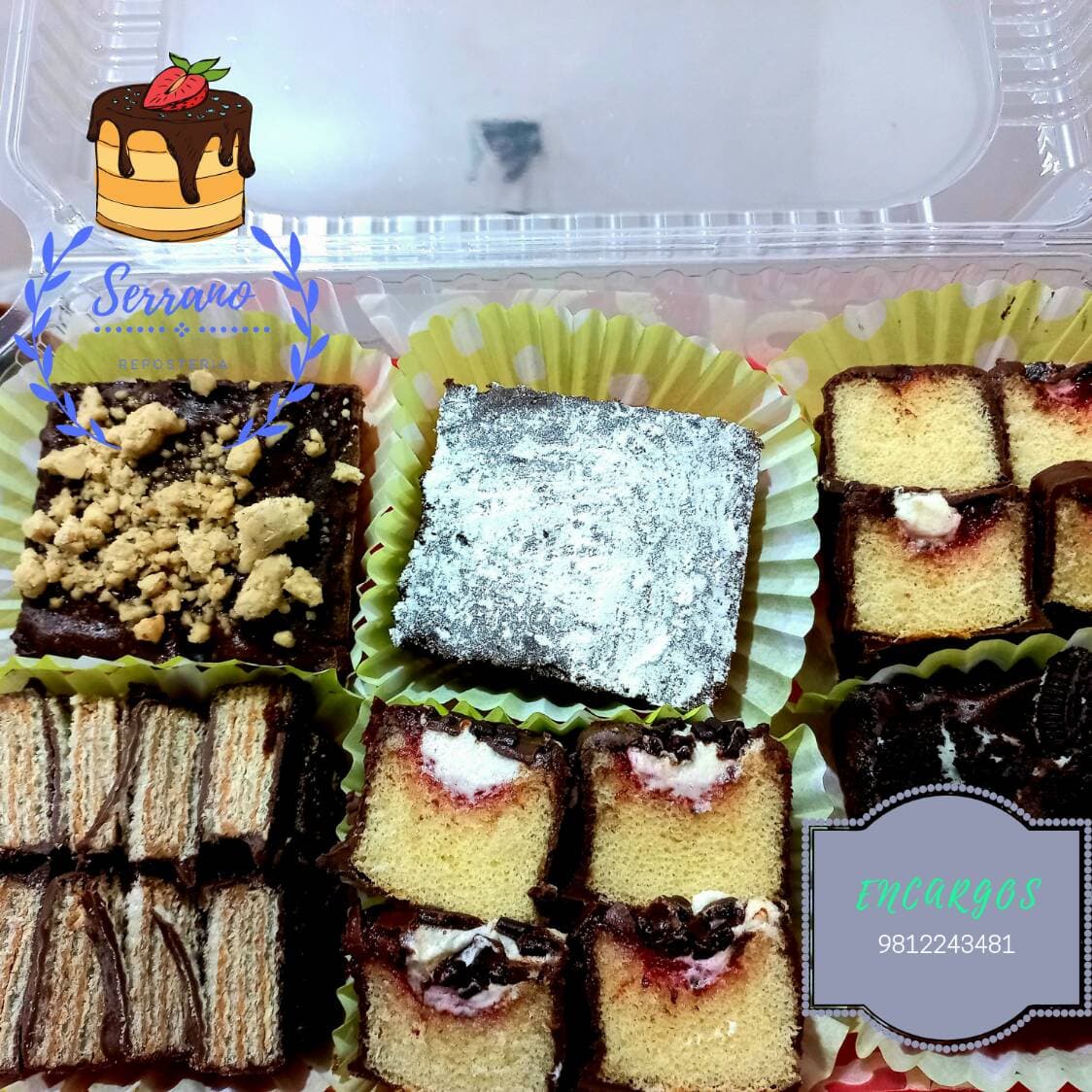 4 brownies con topping