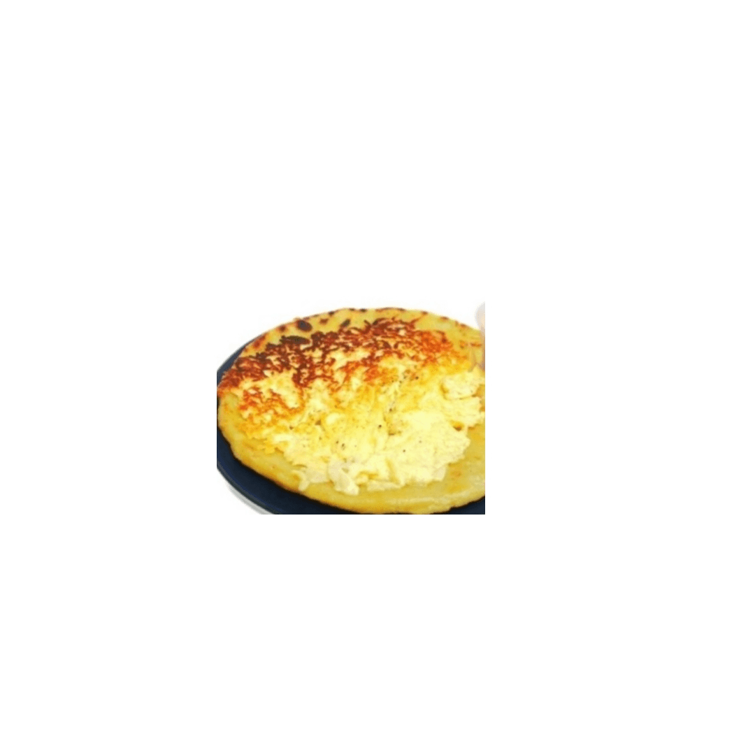 Tortilla  queso pequeña con queso fundido.