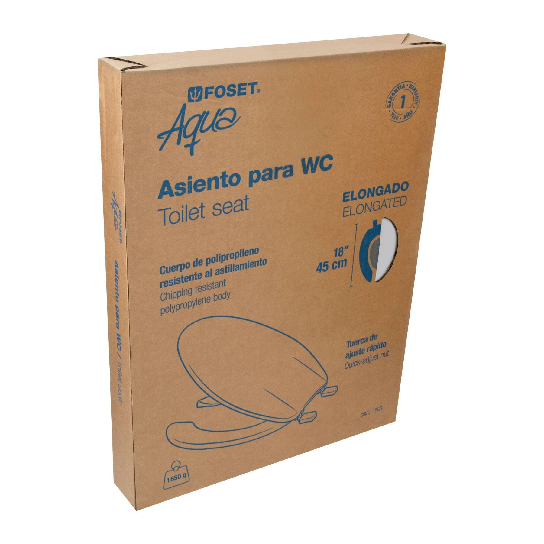 ASIENTO WC ALARGADO BLANCO AWC-45B 49905 FOSET