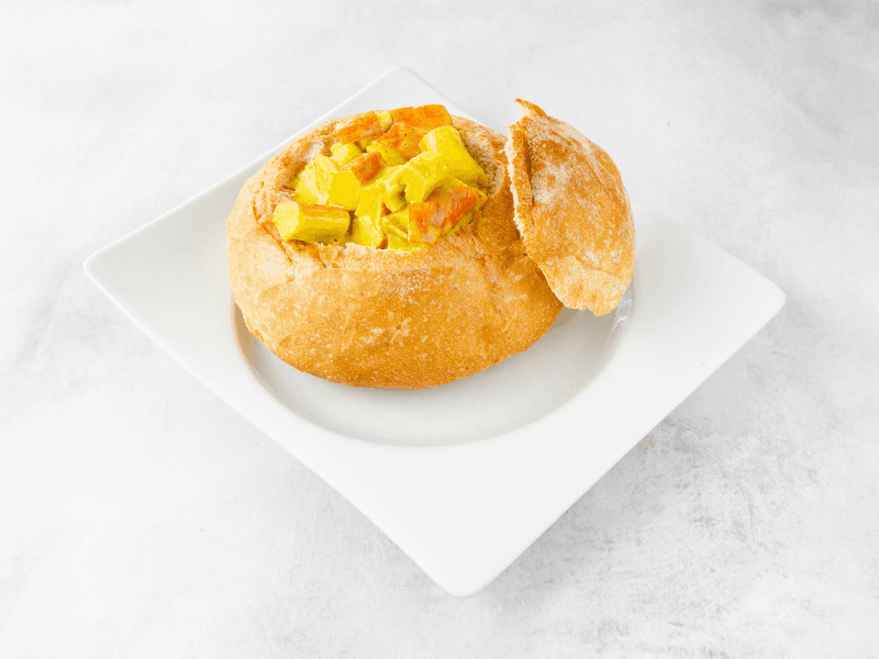 Panne Cook Palmitos Cangrejo al Curry