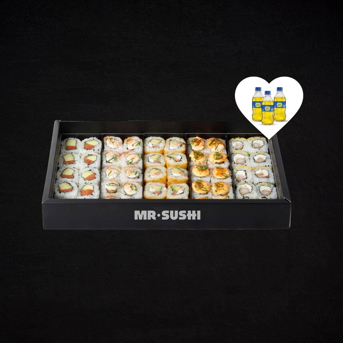 Combo Maki Box 50 Piezas + 3 Bebidas 300ml