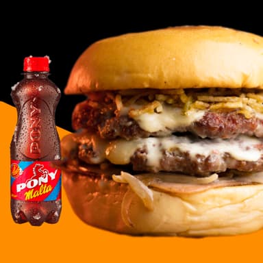 COMBO  BURGERS DOBLE CARNE + GASEOSA  (PROMO)