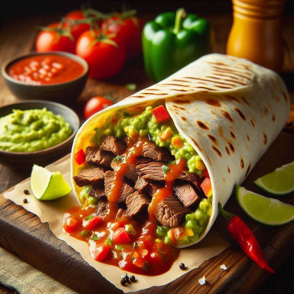 Burrito con Papas y Alitas