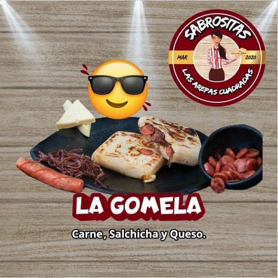 Arepa Carne, Salchicha, Queso "GOMELA"