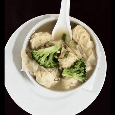 Sopa de wantan camarón