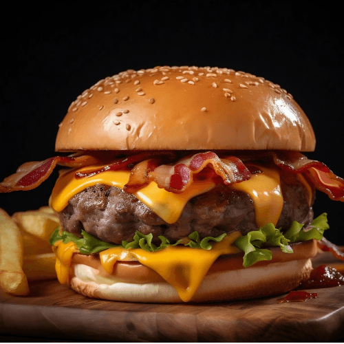 Hamburguesa Tocino Con Queso