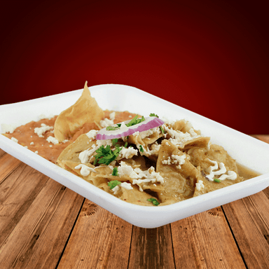 Chilaquiles Verdes Con Frijoles