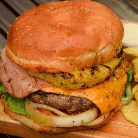 Hamburguesa Hawaiana Doble Carne
