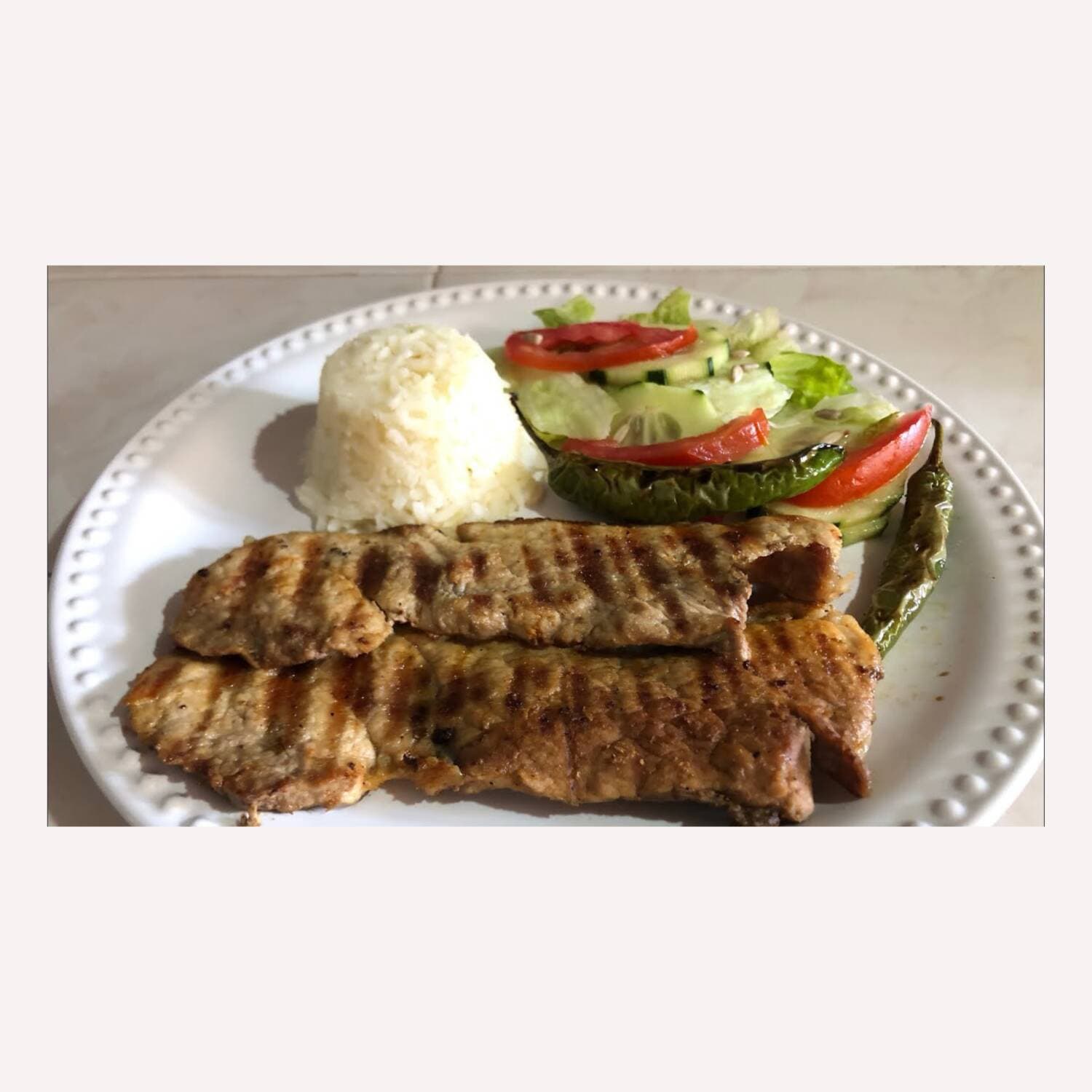 Comida-Bistec de puerco asado