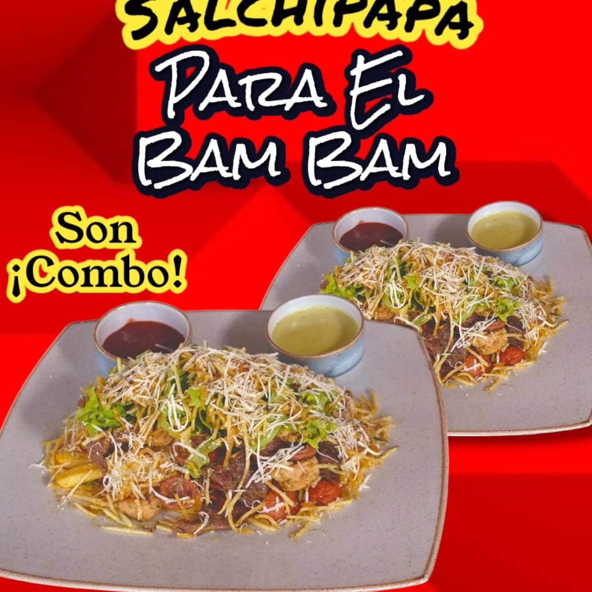 (2) Salchipapa Para El Bam Bam & Coca Cola 1,5lt