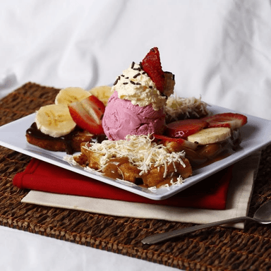 Waffle con Helado