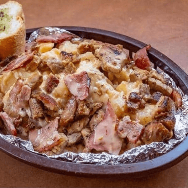 Papa Bistec y Tocino + Papas fritas