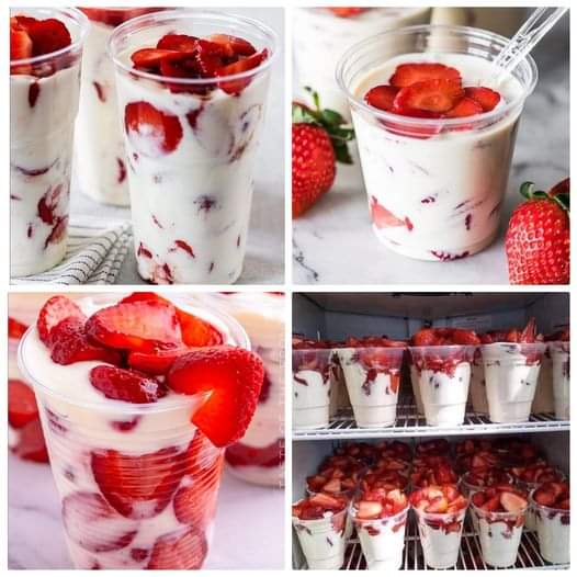 FRESAS CON CREMA GOURMET CHICAS (1 Topings)