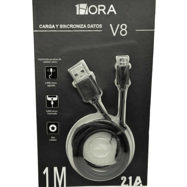 CABLE USB V8 / MICRO USB 1HORA