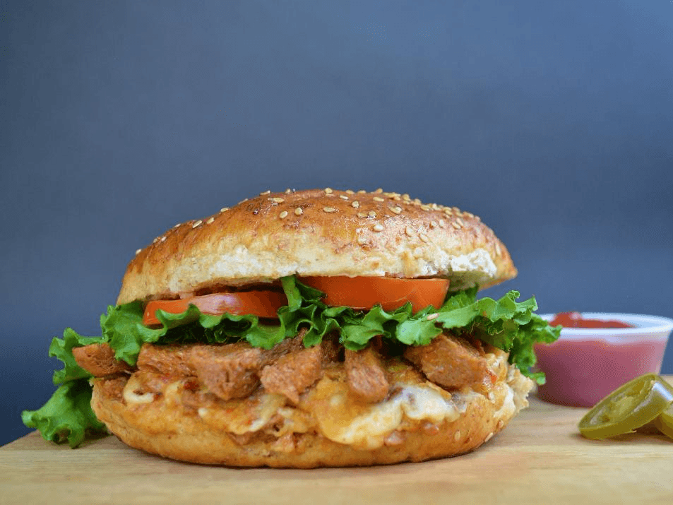 Hamburguesa de Queso y Tinga