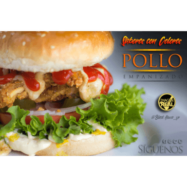 Hamburguesa Pollo Empanizado con Papas