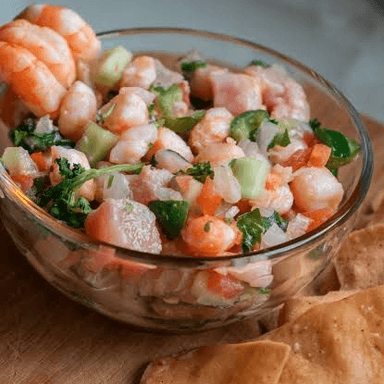Tostada de Ceviche de Camarón